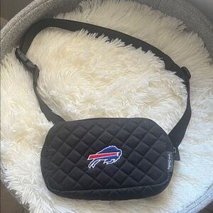 Vera Bradley Black Quilted Crossbody Bag with Blue and Red Logo